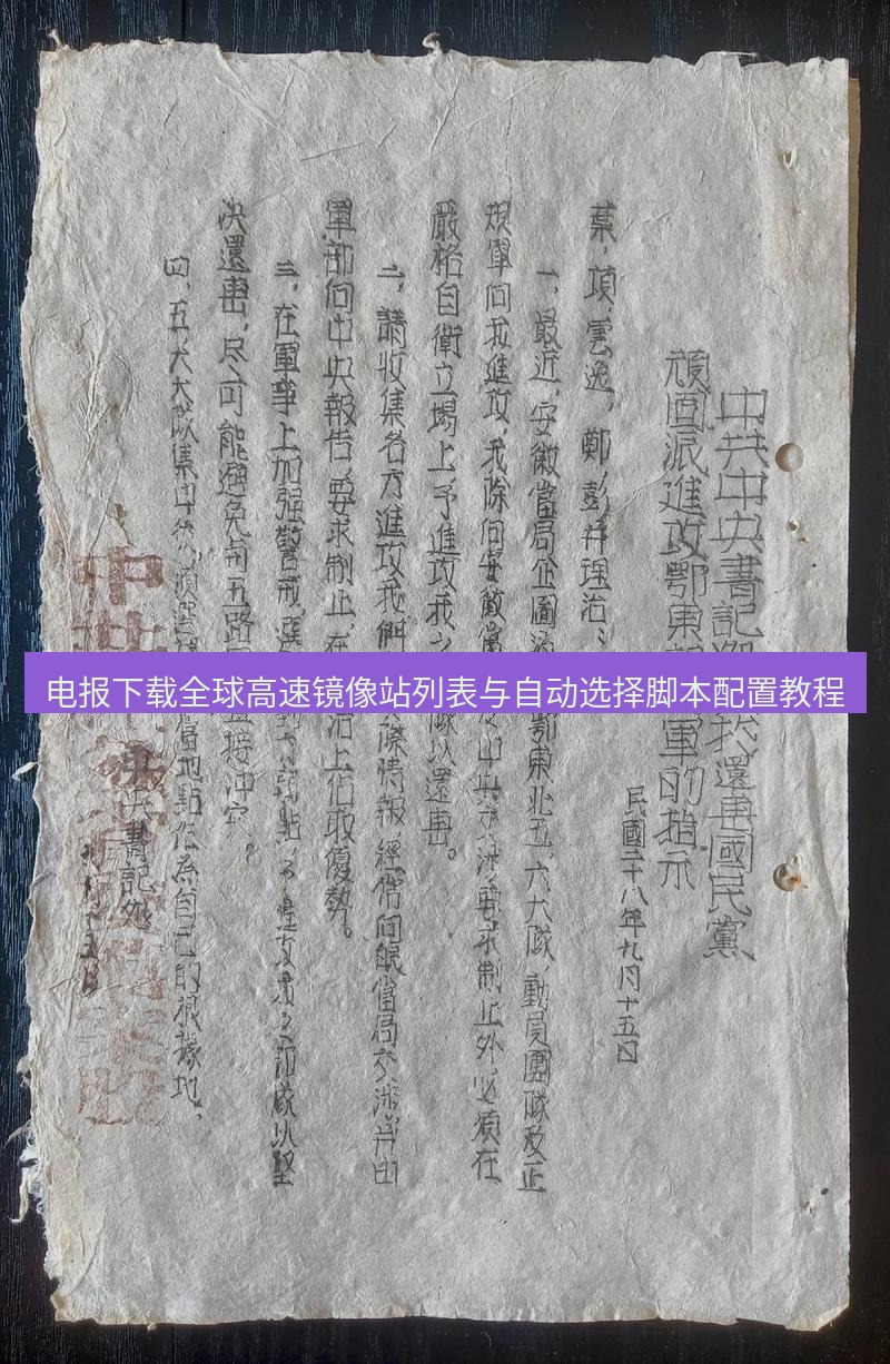 电报官网 电报下载全球高速镜像站列表与自动选择脚本配置教程