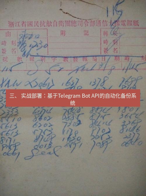 电报官网 三、 实战部署：基于Telegram Bot API的自动化备份系统