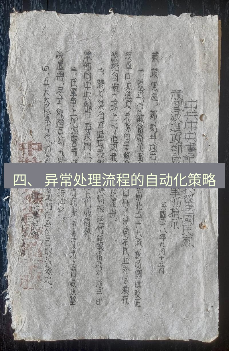 电报官网 四、 异常处理流程的自动化策略